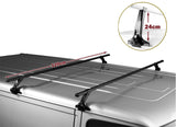 120cm Universal Rain Gutter Car Roof Rack Cross Bars Black Adjustable Brackets Large V610-ROORAC-RG-BLA-120-24