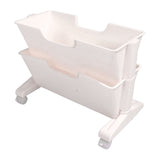 Double Layer Movable Deskside Bookshelf Removable Small Bookcase Dormitory Organize Trolley Shelf V1294-YM0706-3116230011411
