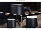 1Set Ceramic Filter Mug with Lid Black for Office Home and Travel V1192-AZ-W-30429