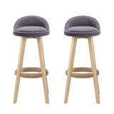 Artiss 2x Bar Stools Padded Linen Wooden Grey BENT-C-9004H-GYX2