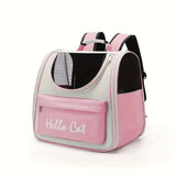 Hello Cat Nylon Pet Backpack, Large Capacity Foldable Travel Carrier with Zipper Closure, Easy V1106-MBB002