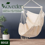 NOVEDEN Hammock Chair Hanging Rope Swing with 2 Seat Cushions Included V227-6777715009061