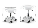 2x Levede Swivel Salon Barstool Hairdressing White T4498-WHX2