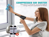 Compressed Air Duster, Electric Air Blow Portable Keyboard Cleaner with LED Light, Rechargeable Dust V1192-AZ-W-2919