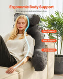 Reading Pillow, Large Bed Pillow with Removable Headrest, Back Pillow with 3 Pockets, Shredded V952-KCXYDZHS0000OIZHF001V0
