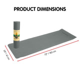 Powertrain TPE Yoga Pilates Exercise Mat 6mm - Light Grey YM-TPE-SC-LBU