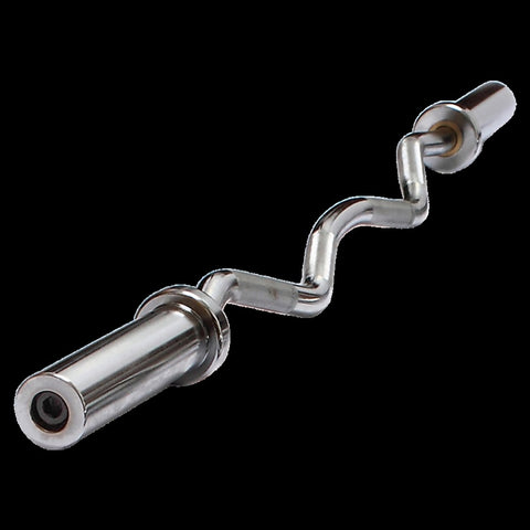 Chrome Olympic Curl Bar Barbell Heavy Duty EZ with Spring Collars V63-770285