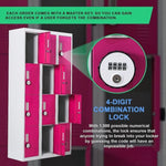 12-Door Locker for Office Gym Shed School Home Storage - 4-Digit Combination Lock V63-838921