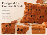 2 Pack Pumpkin Cushion Covers Caramel Autumn Decorative Pillow Cases for Sofa Couch Fall Decoration, V1237-ZY-917-174