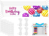 4PCS DIY Blank Banner Set with 8 Textile Markers and Ropes, 23.6" x 70.9" Banner for Painting, V1369-AZ3-W-08832