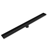 1200mm Tile Insert Bathroom Shower Black Grate Drain w/Centre outlet Floor Waste V63-832901