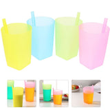 Reusable Cups with Straws for Kids, Green, 16-Pack Water Drinking Cups V1370-AZ4-15281
