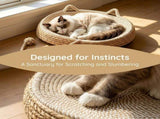 Cat Basket Bed Handwoven, 2 In 1 Scratcher & Breathable Comfort Nest, For Indoor Cats, Kittens, V1369-AZ3-W-08514