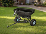 Tow Behind Broadcast Spreader, 130LBS Capacity, Tow/Push Garden Spreader with 13 in Tires, 30 V952-TCSBJ130LBSPQZ8XK001V0