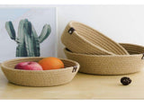 3 Piece Cotton Rope Woven Storage Basket Set Round Cotton Linen Storage Basket for Desktop V1294-YM0703-3117230008411