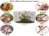 12Pcs Wire Plant Protectors, 11.8" Square Wire Plant Cages Mesh Plant Cage Chicken Wire Cloche with V1370-AZ4-14509