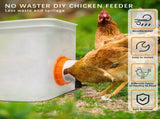 Chicken Feeder No Waste 6 Ports Automatic Poultry Feeder with 6Pcs Stopper & 1 Hole Saw, V1370-AZ4-04936