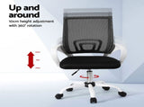 Artiss 2x Office Chair Mesh Computer Gaming Desk Chairs Work Study Mid Back OCHAIR-L-2004-WHX2