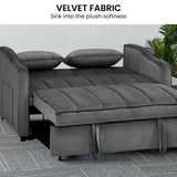 Sarantino Fenton Velvet 2-Seater Sofa Bed - Dark Grey SOFA-7007-VEL-DGY