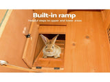 i.Pet Chicken Coop Rabbit Hutch 96cm x 96cm x 100cm Large Chicken Coop Run Wooden Cage Outdoor House PET-GT-WOOD-R8002-S