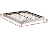 Artiss Bed Frame Queen Size Beige ZORA BED-BASE-ZORA-Q-BG-AB