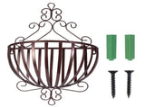 Metal Wall-Mounted Plant Hangers for Flower Pots, Bronze Finish Iron Holders, 1 Set, 20.87x13.78x6.3 V1370-AZ4-14669