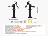 Well Hand Pitcher Pump, 20 ft Max Lift, Antique Cast Iron Manual Hand Water Pump with Heightening V952-SDYSBBTDZZTHXQJRK001V0