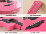 Alpha 38 Inch Acoustic Guitar Wooden Body Steel String Full Size w/ Stand Pink GUITAR-D-38-PINK-CAPO