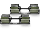 Powertrain Eon Dial Up 72KG Adjustable Dumbbells Pair with Stand - Green DMB-B10-036-GN-2S