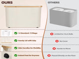 CARLA HOME 2 Pack Toilet Paper Storage Basket Holds Up to 12 Rolls with Bamboo Lid and Handle for RV V178-36238