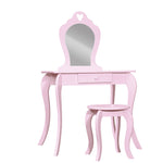 Keezi Kids Dressing Table Stool Set Vanity Mirror Princess Children Makeup Pink FURNI-G-054-KDT-PK