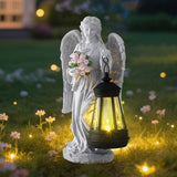 Solar-Powered Angel Lantern Outdoor Light, Resin Waterproof Garden Decorative Light, Walkway and V1265-AU-BY25042