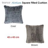 Bianca Hotham Square Filled Cushion 43 x 43 cm Coal V442-BCA-CUSHION-HOTHAM-COAL-SQ