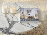Nobu Round Sculptural Stone Coffee Table - Panda Marble Finish V355-IA-CT-NOB-PND