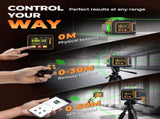 CIGMAN Green Laser Level, 3x360&deg Side LCD 12-Line Self-Leveling, Bluetooth App Remote, Pulse Mode V413-CMS03