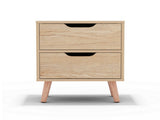 Artiss Bedside Table 2 Drawers Nightstand - BODEN Pine FURNI-L-SCAN-BS01-WD