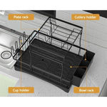 Cefito Dish Rack Expandable Drying Drainer Cutlery Holder Tray Kitchen 2 Tiers DR-D-03-BK