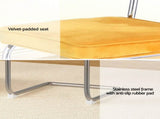 Artiss Dining Chairs Set of 4 Velvet Rattan Cantilever Yellow DINING-B-C01-VEL-YEX4