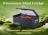 ASMOKE Premium Mini Fridge 37L Compact Refrigerator with Roll-Bond Evaporator & Internal Light for V642-XFAS-MINI-FDG-37L