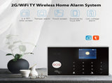 2G/WiFi TY Wireless Home Alarm System 2.4-inch TFT Color Touch Screen Alarm Panel Remote Control SOS V1294-YM0901-HS7022