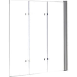 3 Fold Chrome Folding Bath Shower Screen Door Panel 1300mm x 1400mm V63-831501