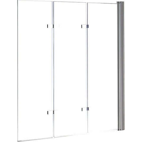 3 Fold Chrome Folding Bath Shower Screen Door Panel 1300mm x 1400mm V63-831501