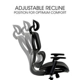 Fortia Ergonomic Office Desk Chair, Coolmesh Fabric, Adjustable Lumbar Support, Headrest, Armrest V219-OFFOCRFOE6KA