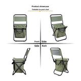 Blue 3-in-1 Portable Folding Camping Chair with Built-in 10L Cooler Bag Lightweight Backpack Stool V888-ELOSUNG40839