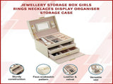 Jewellery Storage Box Girls Rings Necklaces Display Organiser Storage Case V63-824941