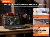 Drill Bit Set, 318 Pieces Drill and Driver Bit Set, Screwdriver Bit Set Suitable for Wood Metal V952-CJZHQZTZ300PEZ4SBV0
