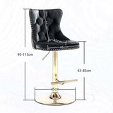 2x Height Adjustable Swivel Bar Stool Velvet Studs Barstool with Footrest and Golden Base- Beige V226-SW1912BG