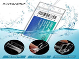 100 Pack Clear Plastic Luggage Bag Tag Holder Badge Label Tag Holder with 100 Pack Luggage Loops V1188-WTJ-LZZ-01316
