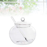 Large Transparent Glass Spice Jars with Lid and Spoon, 350ml Round Kitchen Storage Containers for V1370-AZ4-19617