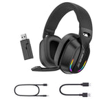 2.4GHz Wireless Gaming Headphone Bluetooth RGB Game Headset for PC Smartphone PS4/PS5 Switch V1263-JX-7055